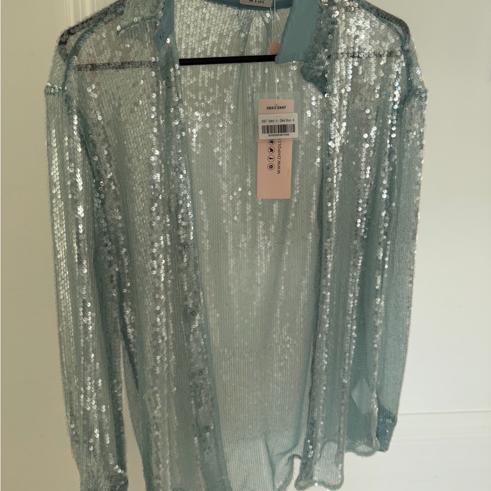 Oh Polly Silver Sequin Camisole
